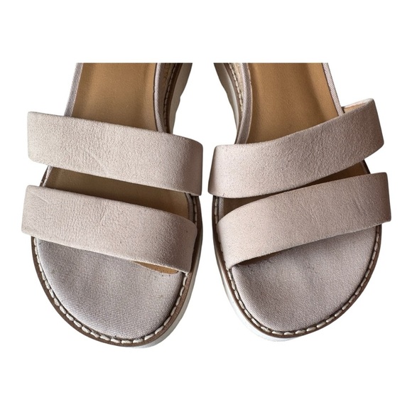 FRANCO SARTO Connolly Wedge Ivory Suede Jute Strappy Buckle Sandals Women’s 7 - Picture 8 of 10